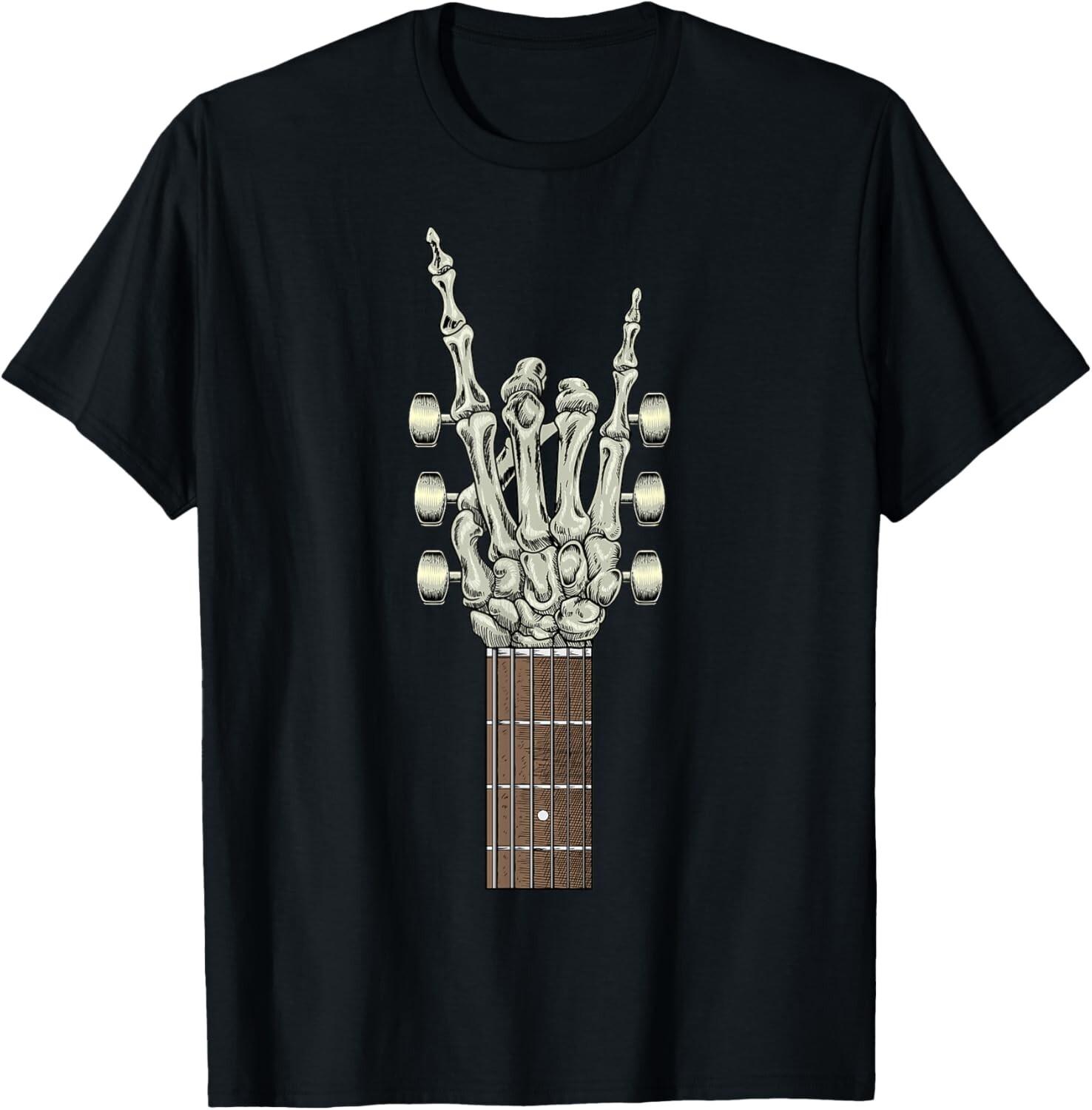 Rock On Skeleton Hand Guitar Rock _ Roll Men Women Rock Band Gift Unisex T-Shirt S разноцветный