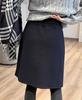 Women's Elegant A-line Wool Blend Skirt with Elastic Waist for Autumn/Winter