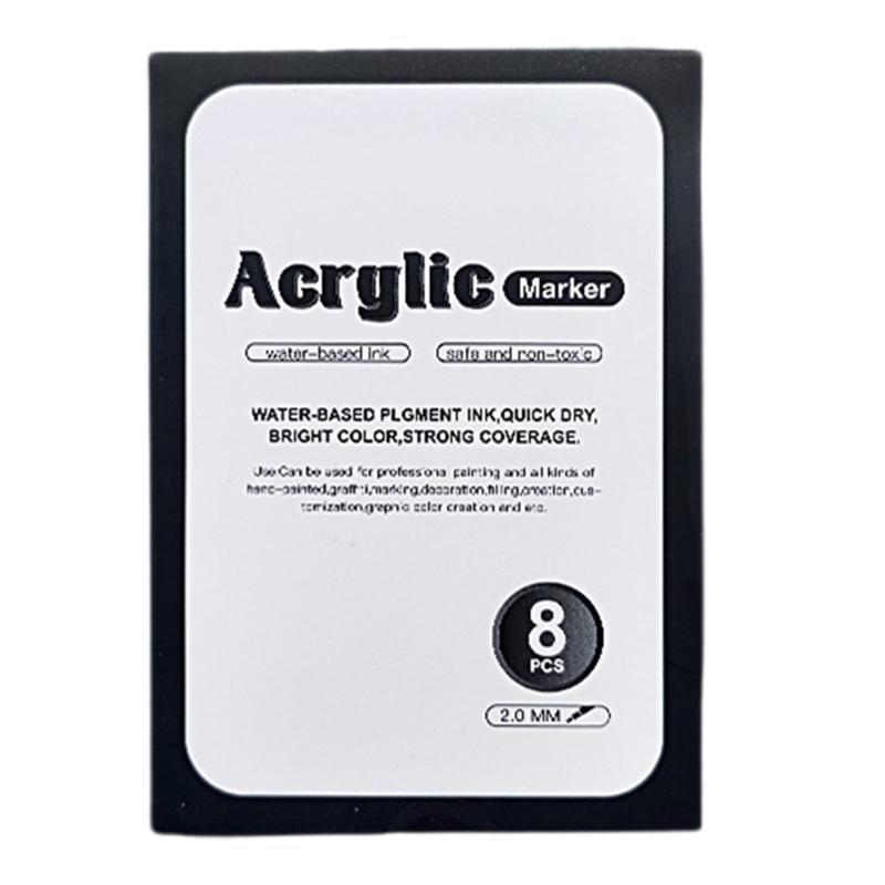 9 Stück Acrylfarbmarker mit Metallic-Finish, wasserfestes Schichtdesign für Künstler, Nachtskizzieren, Kunststoff-Kunstwerkzeuge