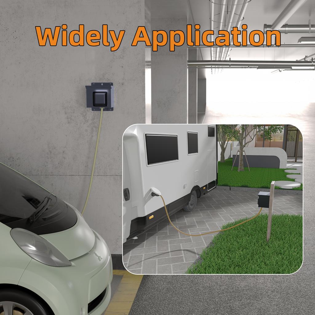 DaierTek 30 Amp RV Power Outlet Box with Breaker Weatherproof 125V Nema TT-30R RV Receptacle Lockable Electrical Breaker Box