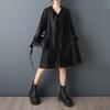 Long sleeve Plus size vintage new in dresses for women casual loose spring summer midi shirt dress