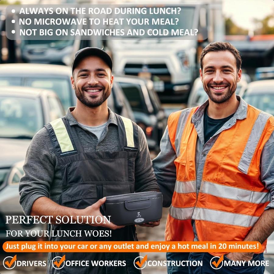 STN Electric Lunch Box 80w Heated Lunchbox For Adults12 24 110V Warming Lunchbox for Car Truck Office with 2x15L Stainl Steel United States 61120₽