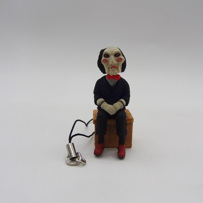 Q-version Figurine Boxed Ornament, Chainsaw Horror Bike Riding Mobile Phone Rope Pendant Home Accessories