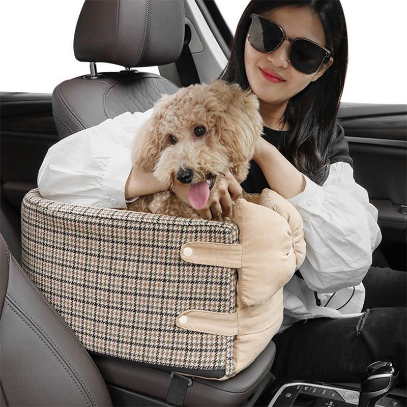 Portable Cat and Dog Car Seat Central Control Car SafetyTransport Pet Carrier for Small Dog, Chihuahua, Teddy