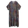 Summer Casual Artistic Plus Size Loose Print V-neck Short Sleeved Dress