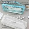 Polka Dot Print Pen Bag Transparent Stationery Pouch Portable Stationery Bag  Students
