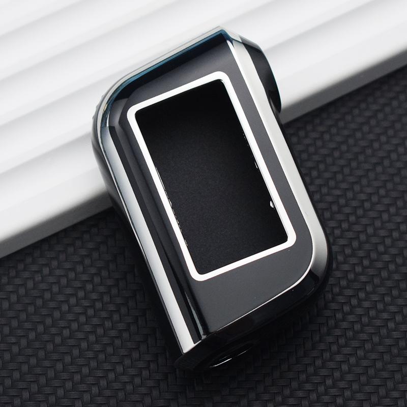 NY TPU Bilnøkkelveske Deksel Skall Fob For A93 A63 Russisk Versjon Toveis Bilalarm LCD Fjernkontroll