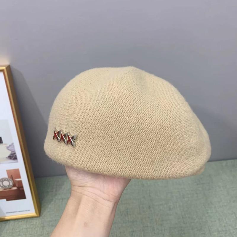 Mei Mary Black beret - women's spring/autumn versatile fashion knit beanie
