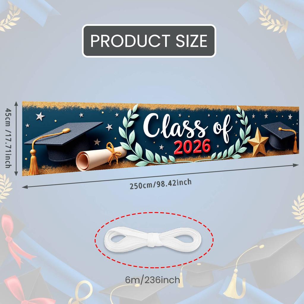 Grad Event Banner Graduation Caps Grad Party Background Senior Grad Backdrop Red And Blue For Graduation Ceremony Graduation