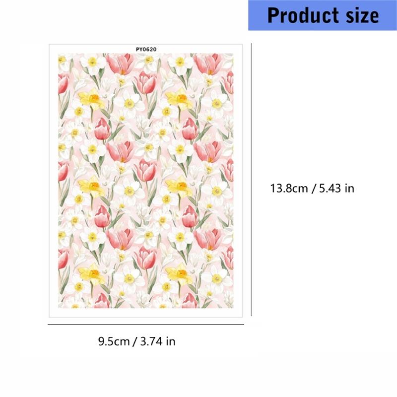 Creative Water Slide Decal Stickers Decorative Paper Pad Paper Texture for Handmade Jewelry and Easter Decorations
