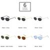 SHAUNA Retro Pequeños Ovalados Montura de Metal Gafas de Sol para Mujer UV400 Hombre Punk Gafas de Sol