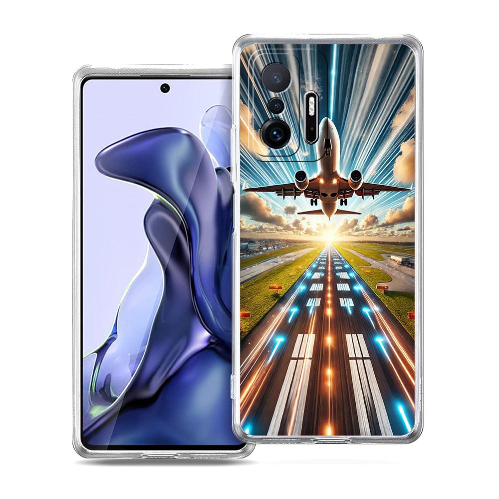 

Transparent Phone Case for Xiaomi Mi 14 13 12 11 Ultra 13T 12T 11T Poco X3 NFC F3 F6 Pro Soft TPU Travel-Nspired Airplane Route for Xiaomi Mi 11