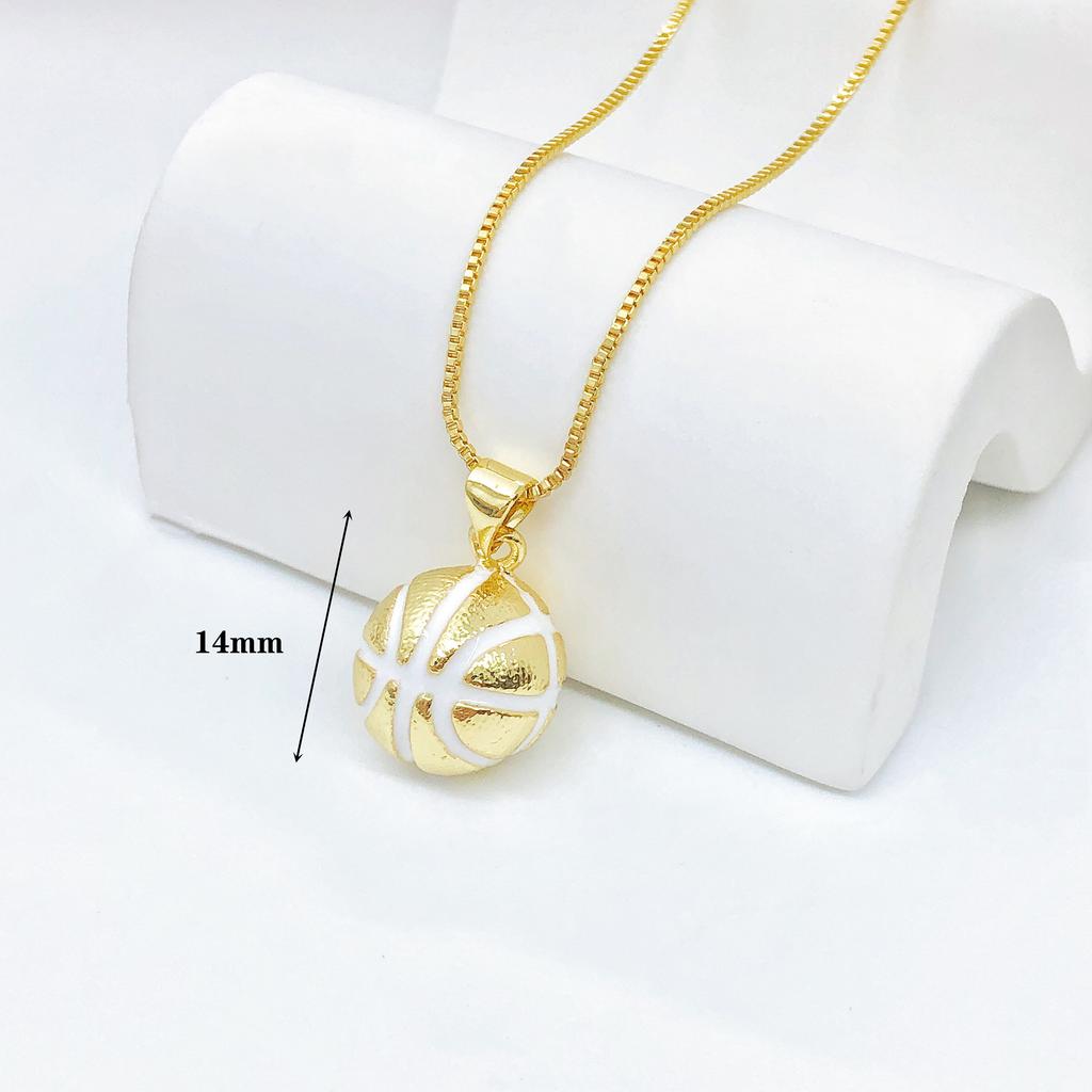 Three-Dimensional Basketball Baseball Pendant Necklace Hip-Hop Football Pendant Chains Accessories Men's Sports Ball Jewelry