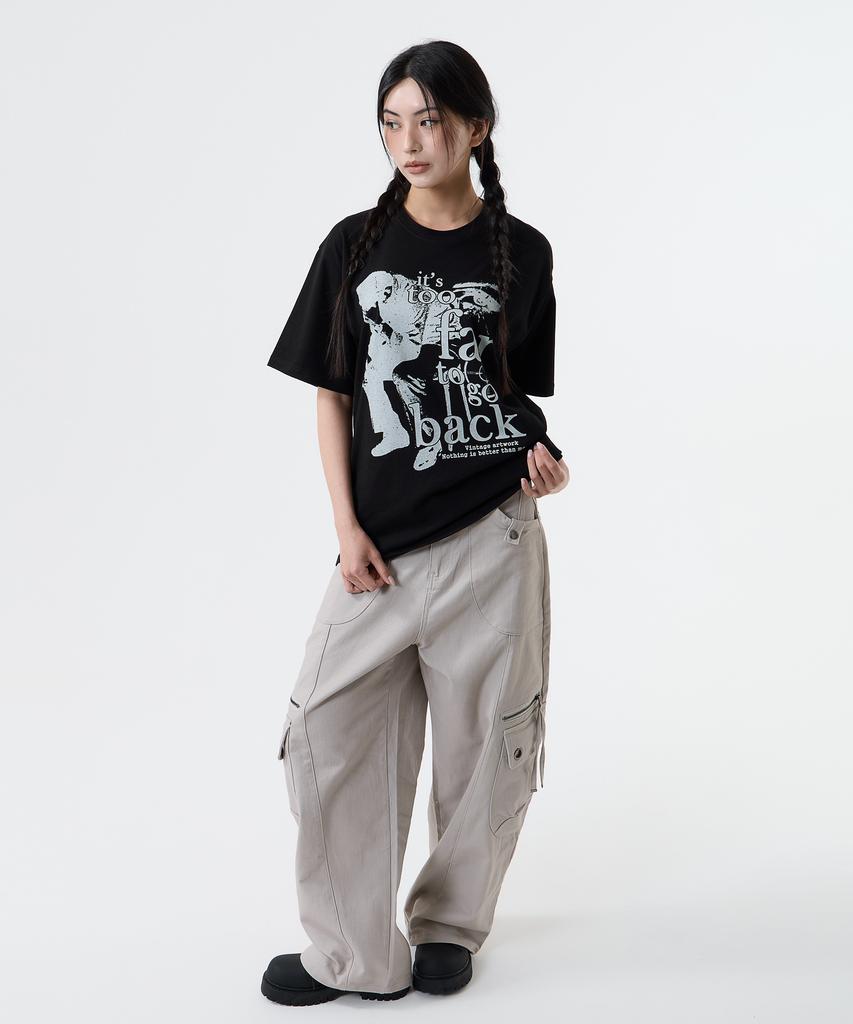 Nasttingijeubeleoldaenmi Vintage Artwork Tee_Black