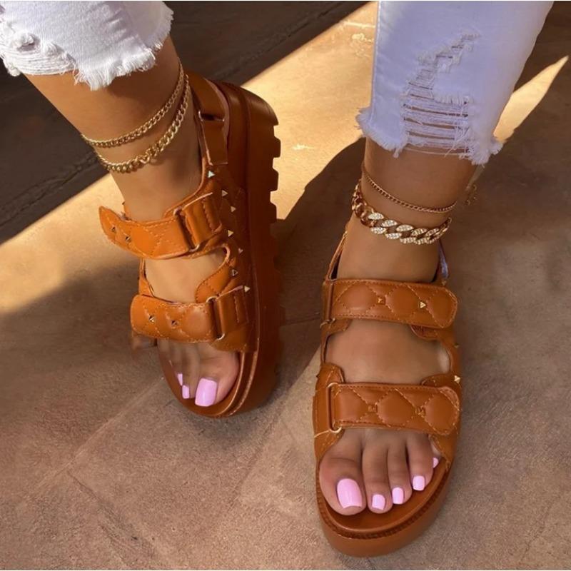 Summer Thick Sole Sandals for Women New Double Layer Thick Sole Outdoor Fashion Sandals Durable Anti Slip Slippers