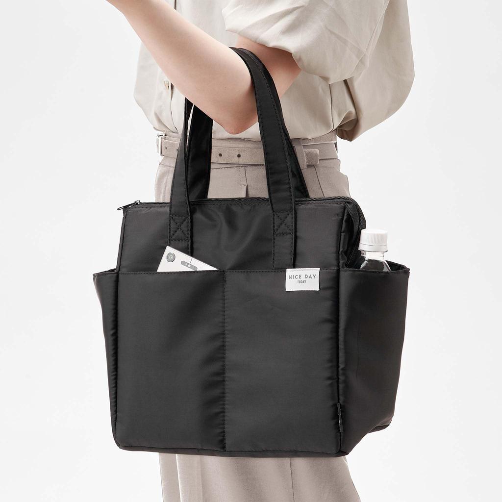 Iwasaki Kogyo Handbag, Insulated, Quick Access, with 4 Pockets, Black, LF-579 BK