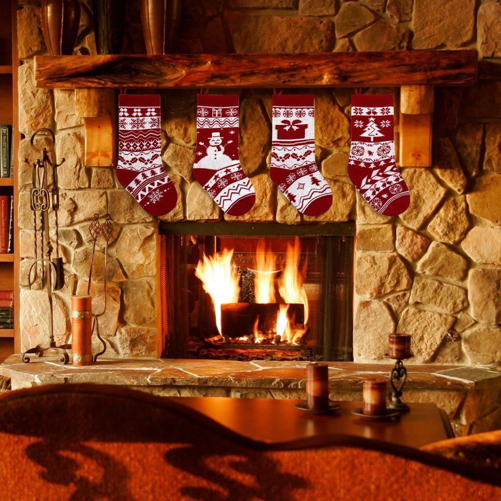 

Чулки Рождественские забавные вязаные подарочные сумки со снеговиком Висячие носки Рождественские носки Рождественские декоративные