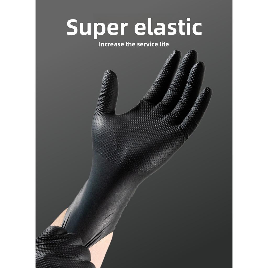 Épaisseur Extra 100-1 Pièces, Résistants et 8 Mil Gants Jetables en Nitrile Motif Diamant Orange - Texture Diamantée Surélevée, Sans Poudre et Sans Latex