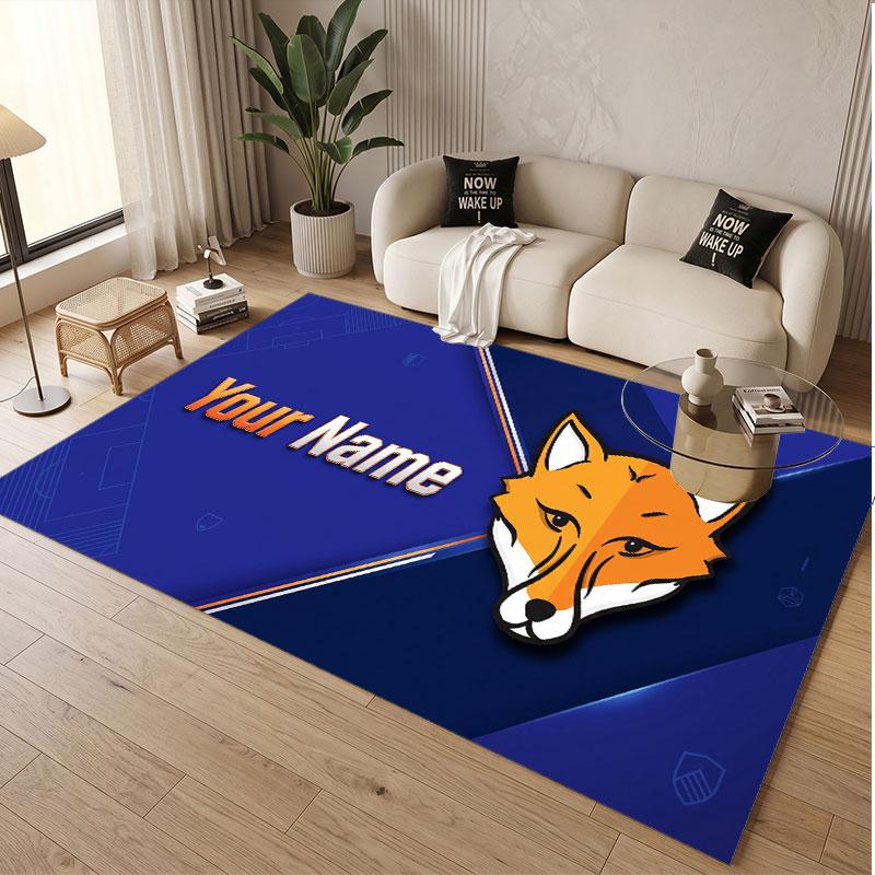 Custom Rug Leicester City Pattern Print Name Text Soft Non‑Slip Floor Carpet for Home Indoor Decoration