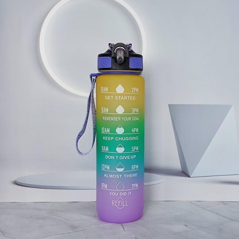 1L Sports Water Bottle Gym Travel Drinking Leakproof Bottle With Straw BPA-Free