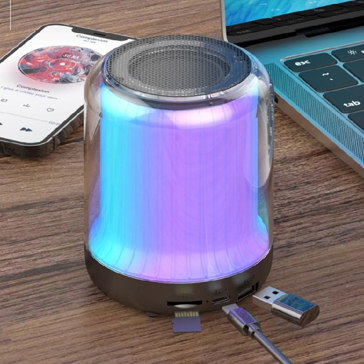 Portable Wireless Bluetooth-compatible Speaker Mini Player Colorful LED Light