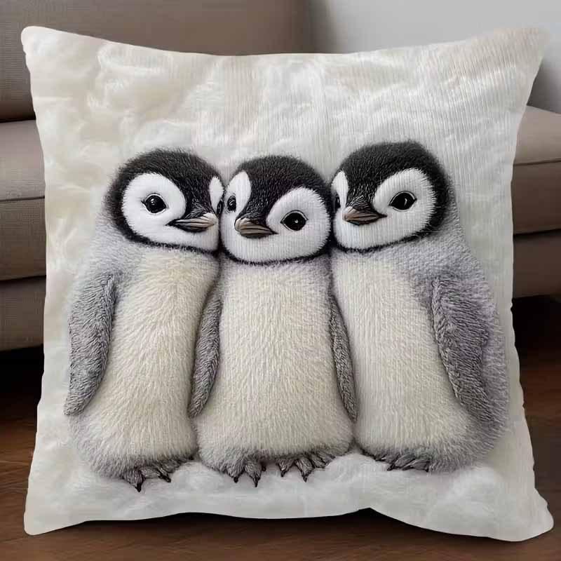 Cute Animal Print Pillow Case: Flat 2D Printing, Not Real Embroidery, Night Sofa Sofa Night Cushion