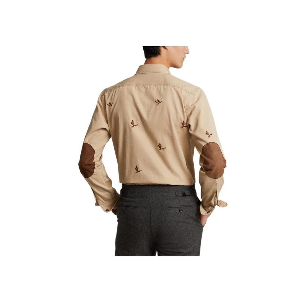 Polo Ralph Lauren FW22 Gemustertes Taschen Langarmhemd Herrenhemden Khaki MNPOWOV16822475