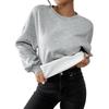 100% Clothing: 2025 Autumn/Winter Women's Loose Plus Velvet Round Neck Light Gray Hoodie
