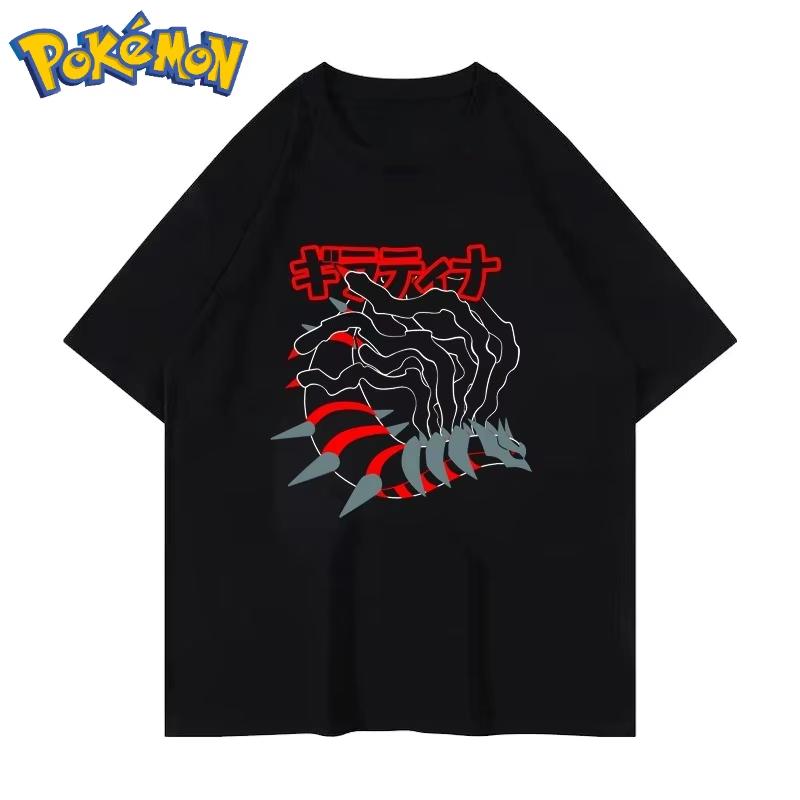 Pokémon Handheld Game New Gengar Print Tshirt Summer Mens and Womens Street Y2K Harajuku Loose Casual Shortsleeved Top