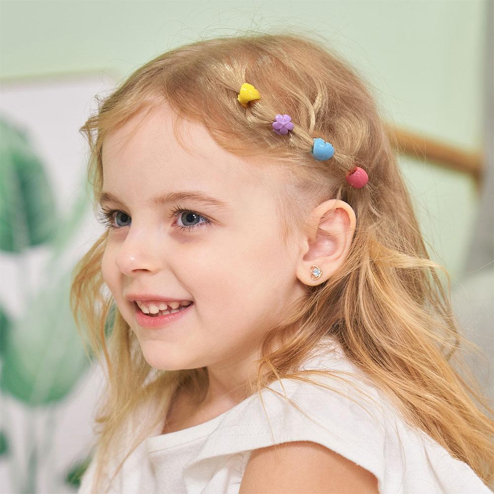 100Pcs Colorful Small Girls Hair Clips Cute Flower Star Hair Claws Styling Hair Braid Hairpins Kids Hair Accessories Headwear