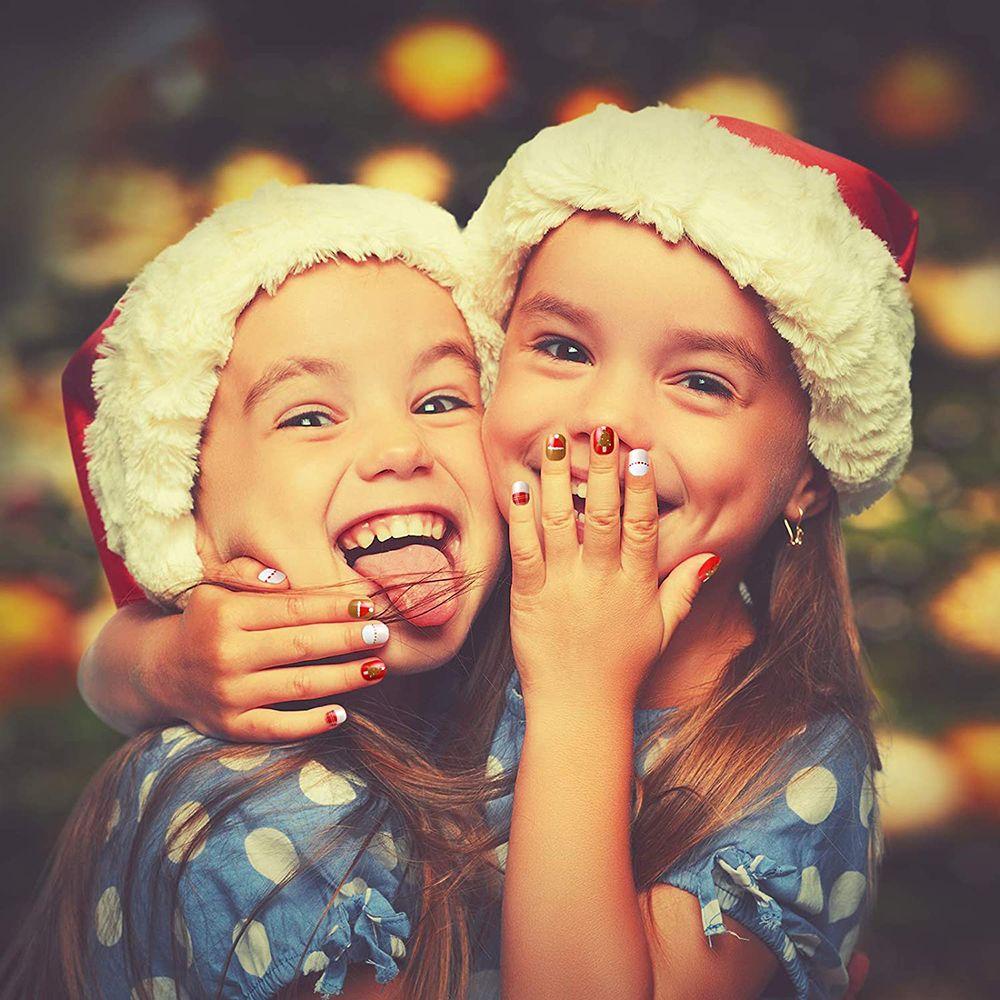 Press On Detachable DIY Nail Art Decoration Christmas Gifts Christmas False Nails Kids Fake Nails