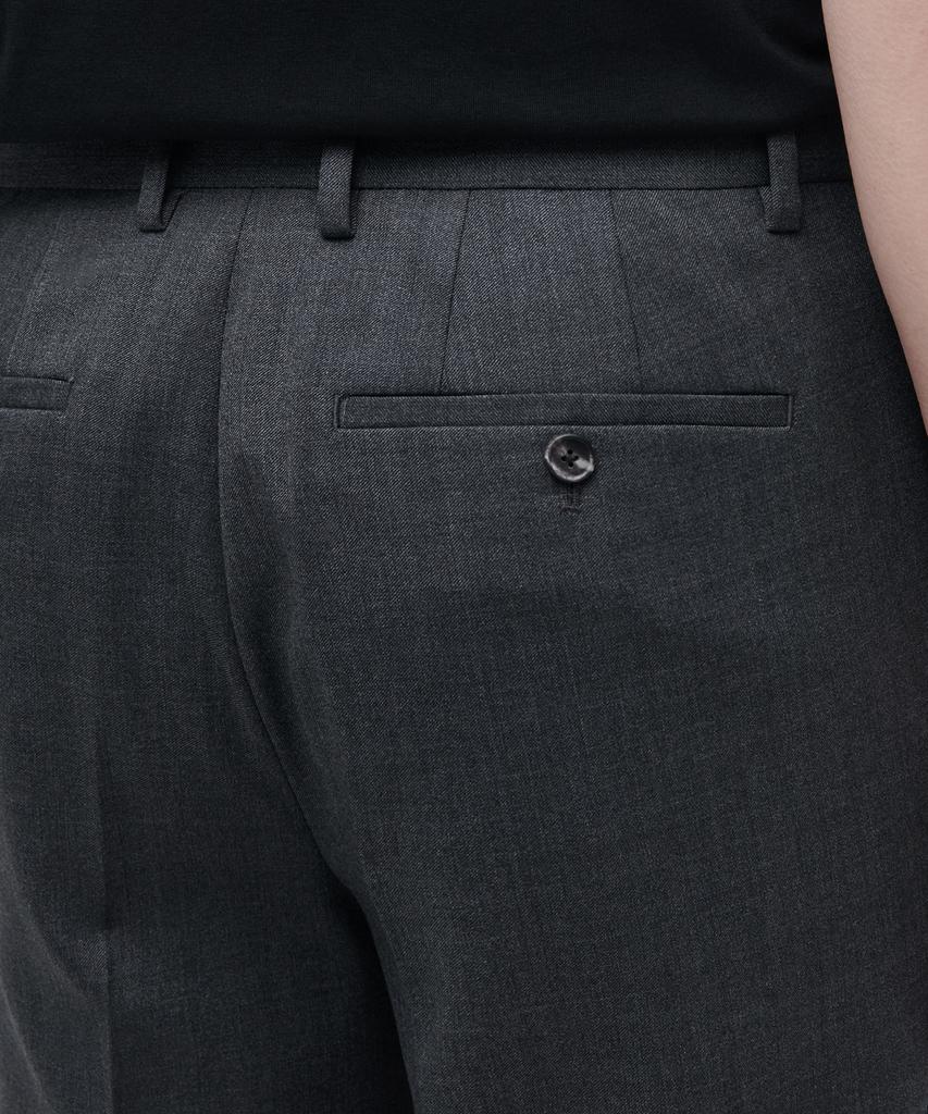 MUSINSA STANDARD Wool Blend Semi-Wide Hidden Elastic Waist Slacks [Medium Gray]