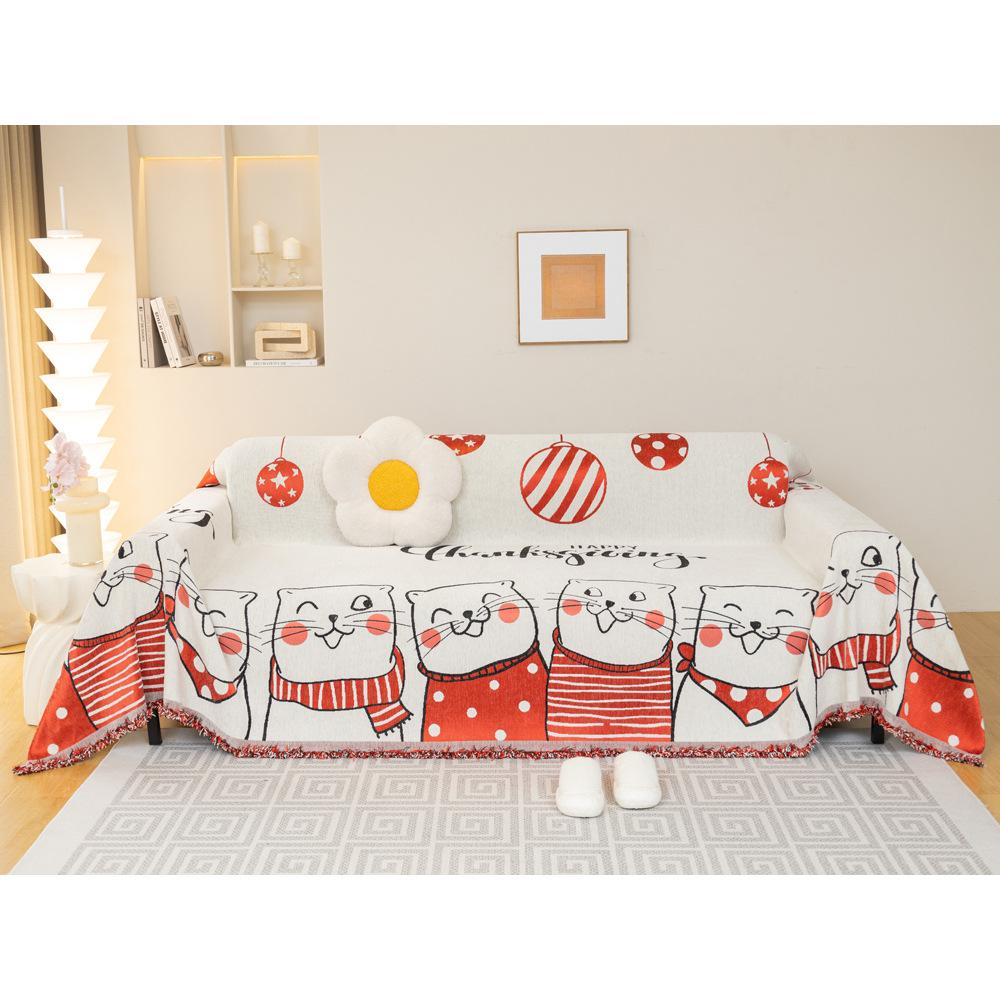 Chenille Sofa Cover Towel Sofa Seat Cushions Four Seasons Universal Sofa Cover Cover Double-Sided Full Cover Non-Slip Seat Cushion Cloth