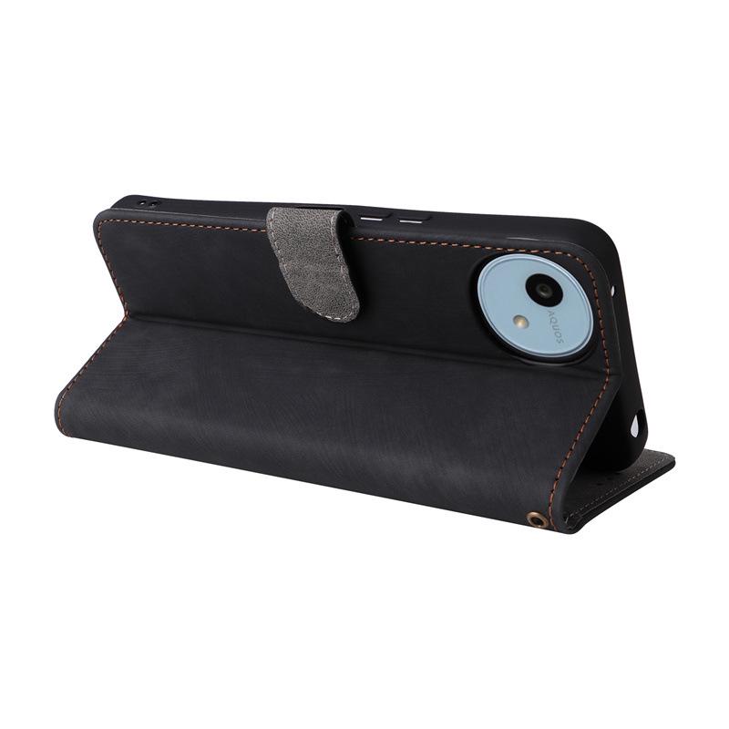 Sharp Aquos Wish5/Wish4 Anti-Theft Leather Flip Case with Card Holder & Protective Shell