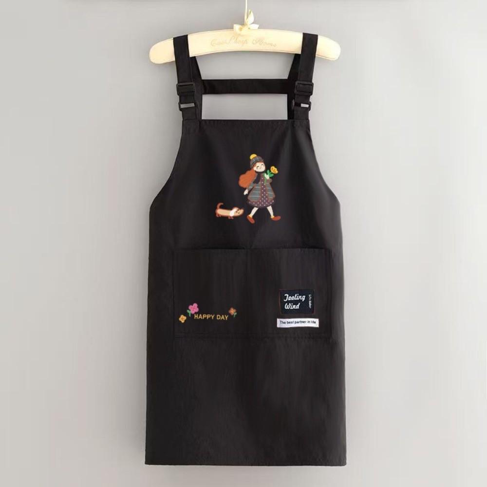 New Waterproof Cartoon Apron Sleeveless Breathable Cooking Aprons Large Pocket Anti-fouling Work Apron Home Kitchen