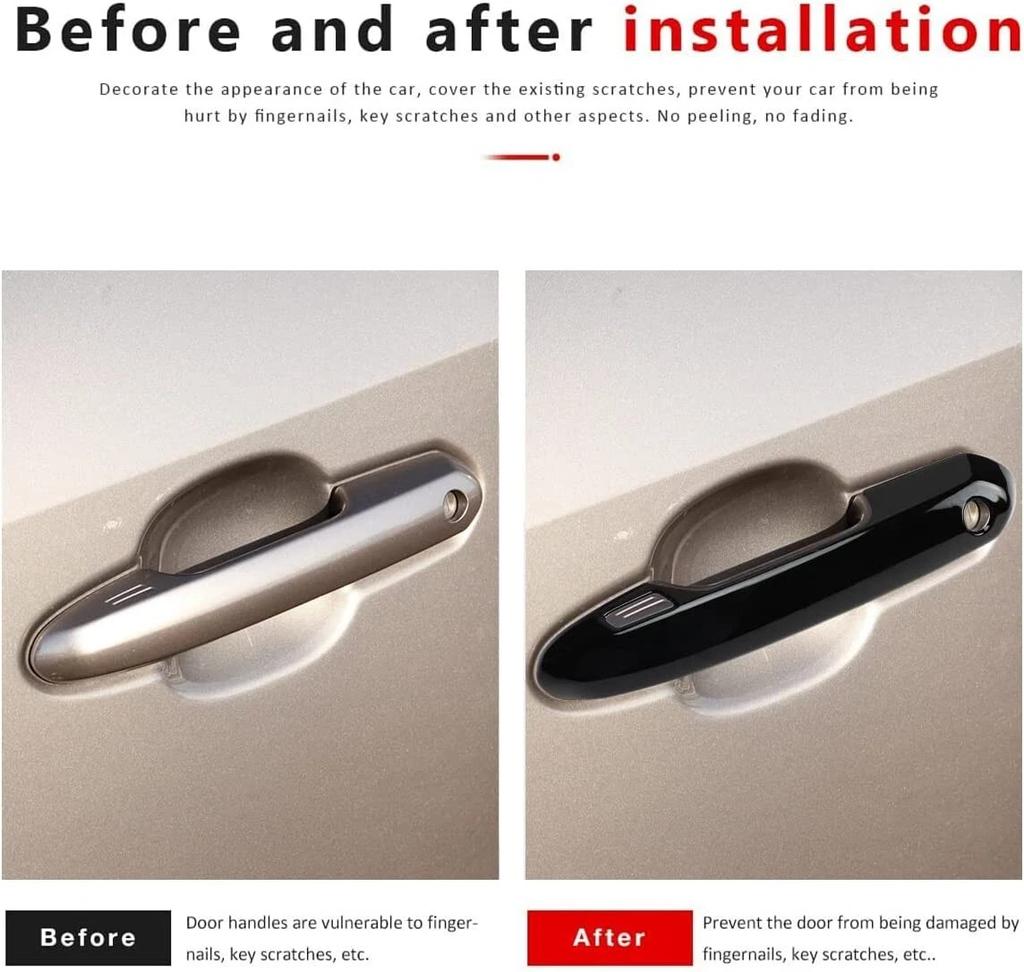 For Toyota Rav4 Rav 4 2019-2014 Car Carbon Style Black Exterior Door Handle Moulding Cover Trim Accessories Vehicle Decoration