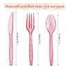 48pcs/Set Plastic Cutlery Spoons Forks Knife Flatware Reusable Tableware Disposable Plastic Tableware Knife, Fork And Spoon
