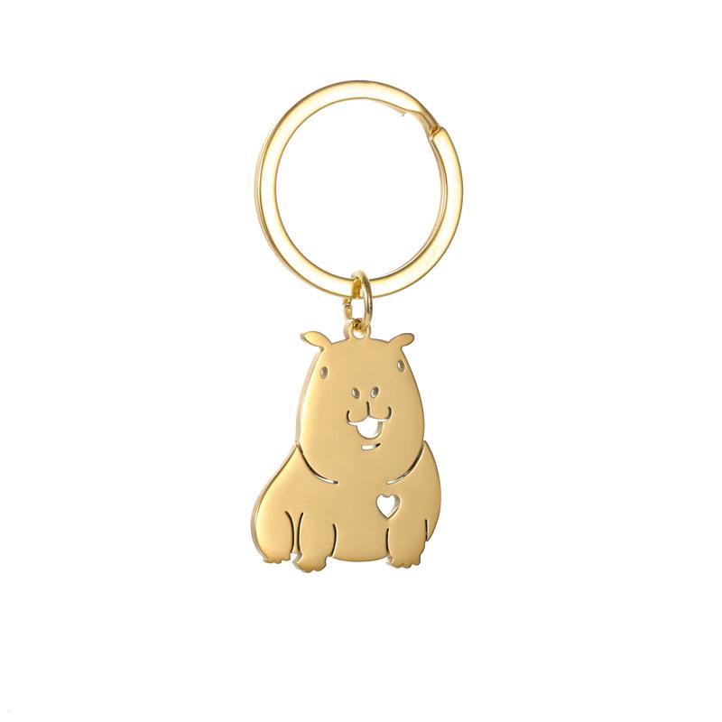 Capybara Stainless Steel Keychain Cute Funny Couple Pendant Stylish Daily Bag Charm Practical Valentine's Day Gift for Friends Kids