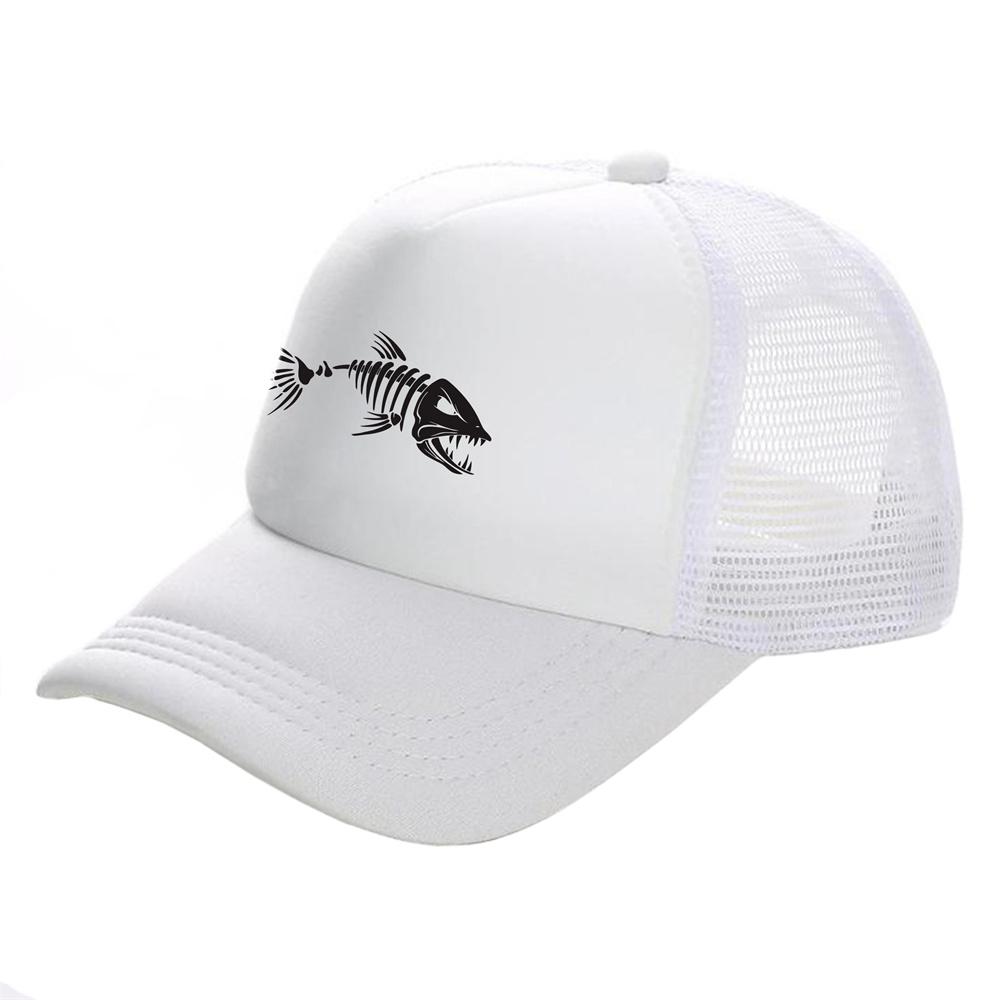Fishbone Trucker Cap Men Fishing Skeleton Fish Bone Baseball Caps Unisex Mesh Net Hats MZ-496