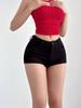 Branco Verão Coreano Moda Sexy Hot Pants Picante Menina Shorts Roupas Femininas Cor Sólida Cintura Baixa Envolver Quadris Slim Shorts Justos