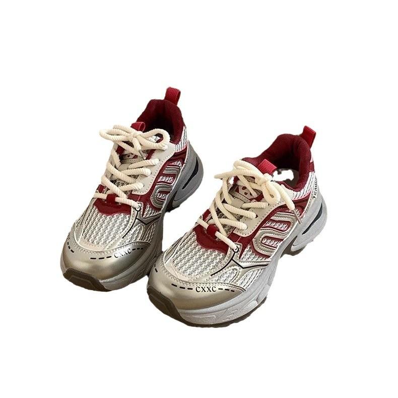 Internet Celebrity Popular Dad Shoes Women 2025 Spring New Korean Version Wear-resistant Heightening Sports Shoes Super Fire Breathable Casual Shoes