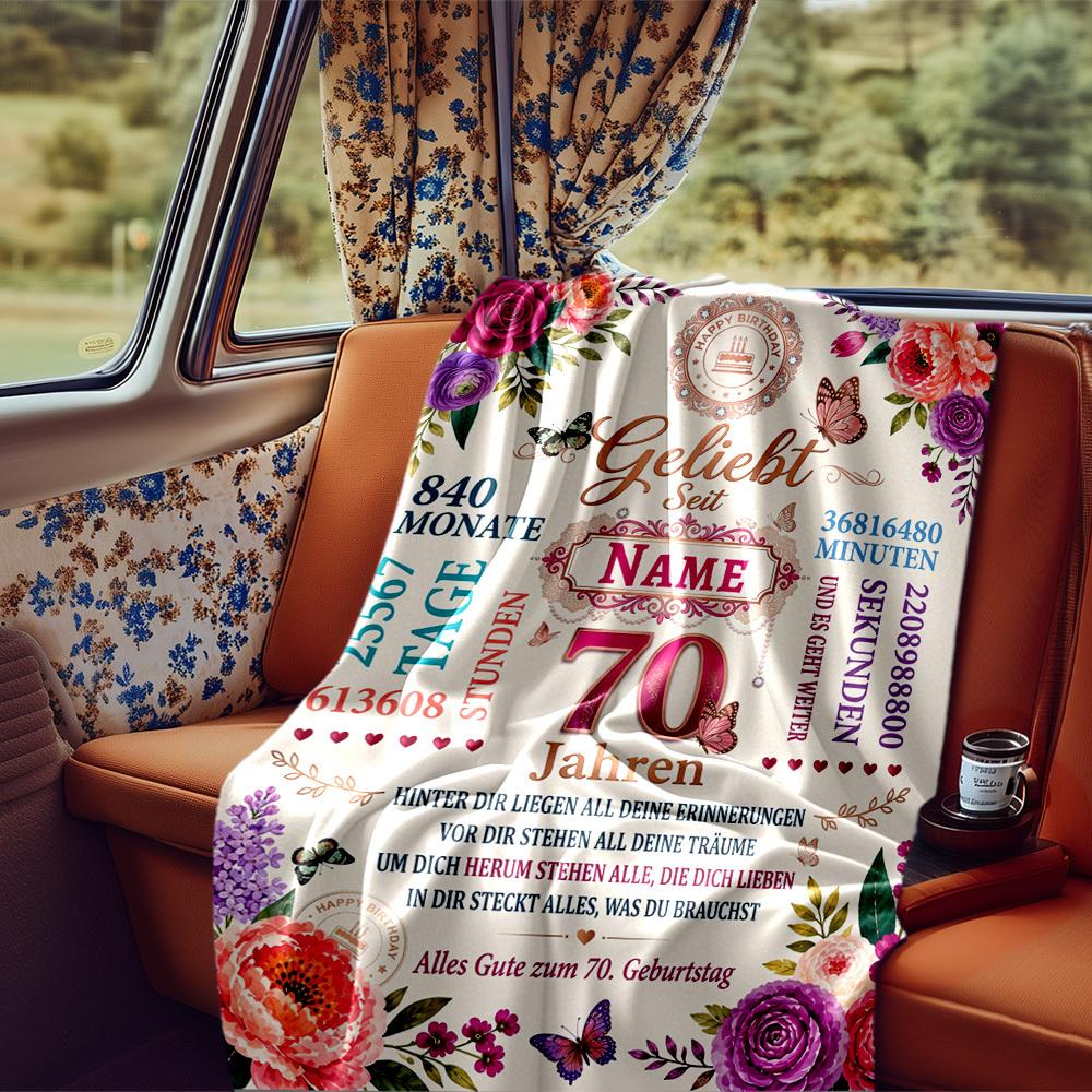 70Th Birthday Vintage 1956 Celebration Gift Blanket Soft Warm Cozy Versatile For Sofa Couch Office Bed Picnics Allseason Use Modern Unique Gift For