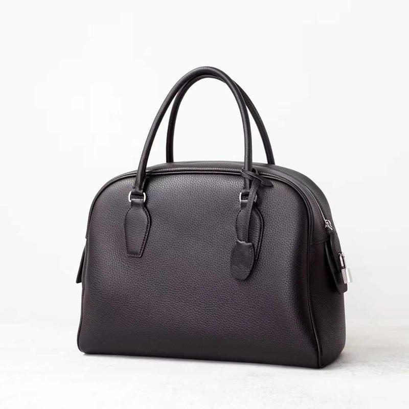 New First-layer Cowhide Bowling Bag Large-capacity BD Bag Leather Niche Design Shoulder Messenger Bag