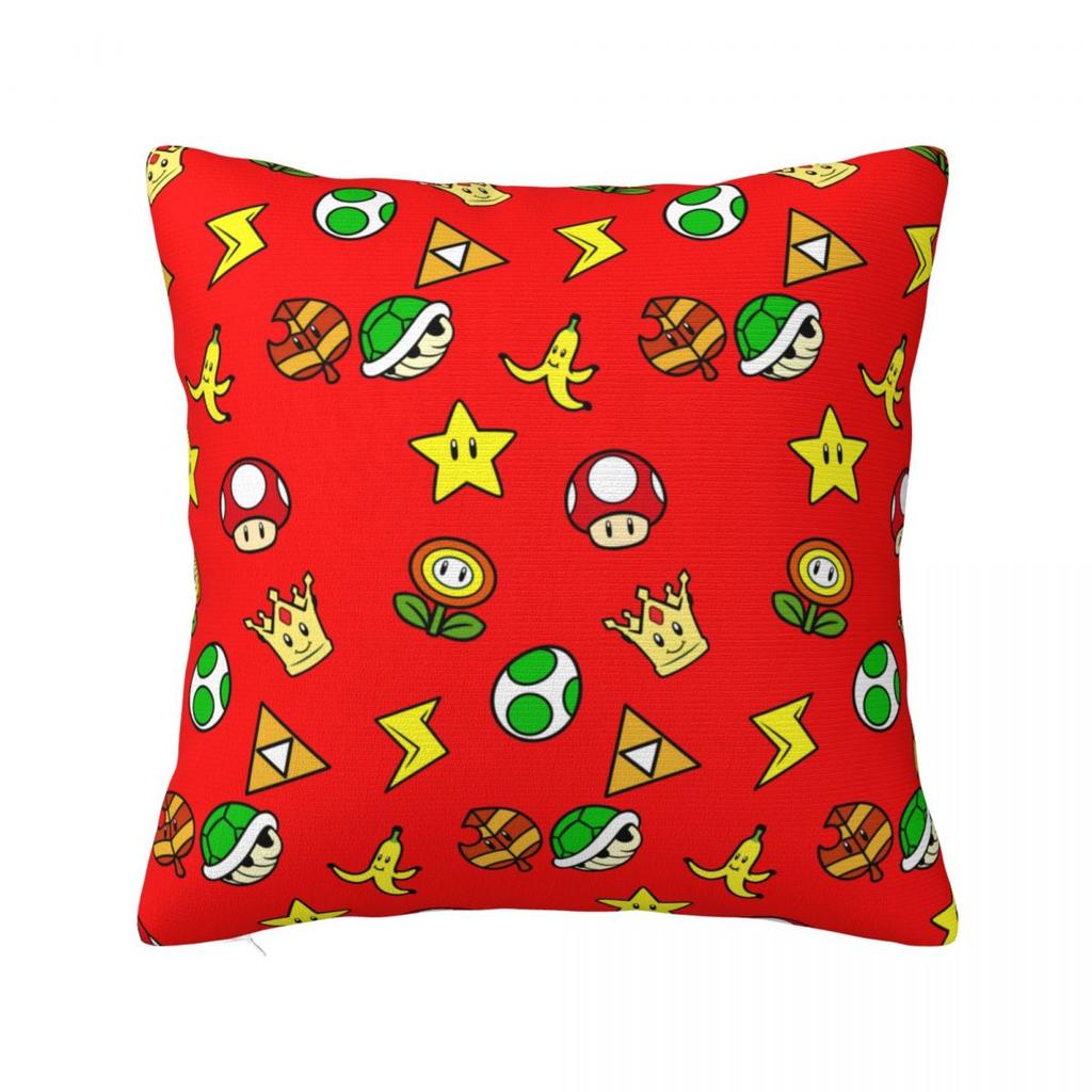 Super Marios Cup Collection Pillowcases Polyester Bed Car Cushion Cover Funny Home Decoration Pillowcase 40*40