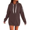 Women's Fashion Oversized Long-Sleeve Zipper Drawstring Solid Color Hooded Sweatshirt