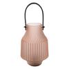 Hestia Battery Operated Portable Lantern Frosted Pink 15cm X 20cm