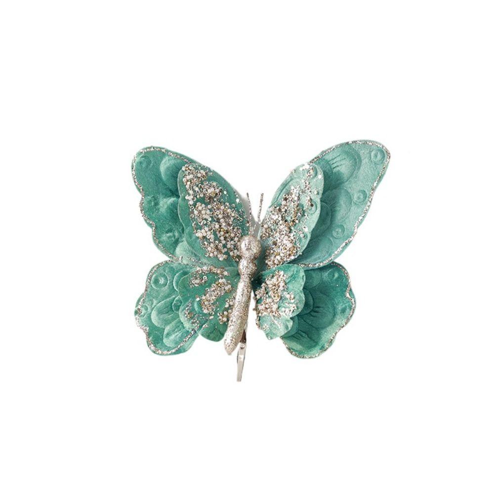 Simulated Butterfly Clip Colorful Xmas Butterfly Decorations Artificial Butterflies Ornament Party