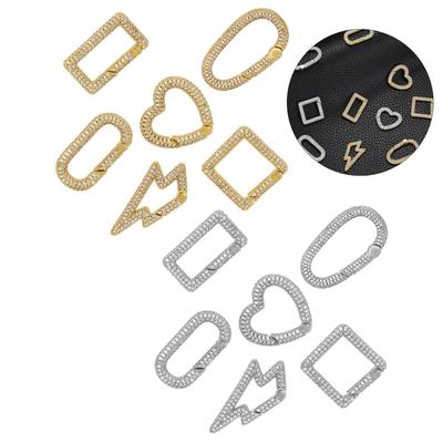 Zirkonia Karabinerhaken für handgemachte Halskette Schmuckherstellung Zubehör Vergoldet/Versilbert Messing Geometrischer Verbinder