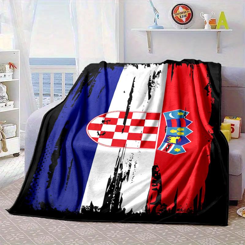 Coperta portatile/morbida per la Fiera del Calcio Croato, coperta da letto, adatta per viaggi, campeggio, soggiorni, uffici, divani, regali per tifosi