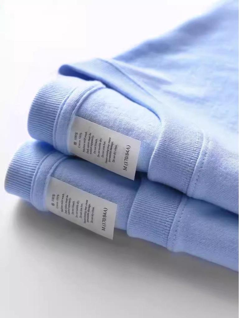 T-shirt blanc pour homme 320g poids lourd couleur unie coupe ample, pur coton, sous-vêtement d'été pour adolescents et couples